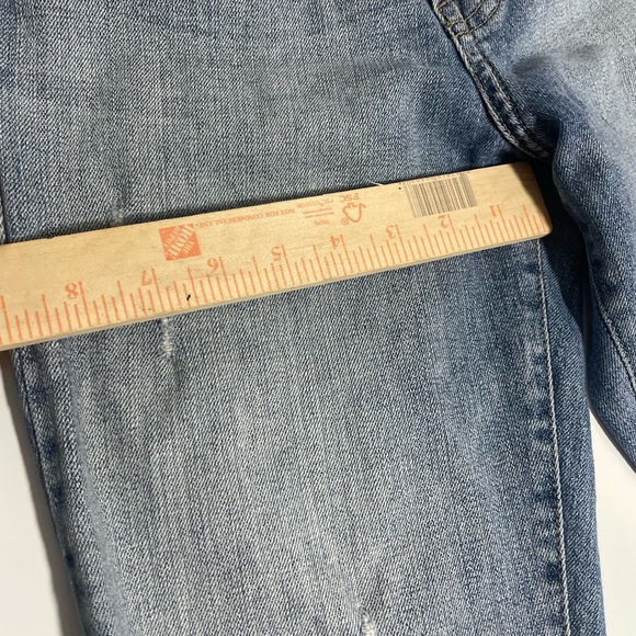 Pistola distressed high rise straight leg light blue wash denim size 27X28.5 - Picture 4 of 12
